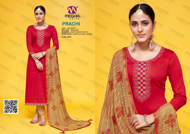 Meghali Prachi Fancy Festive Wear Jam Satin Designer Dress Material Collection